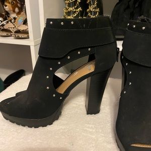 Chunky heel studded ankle boot